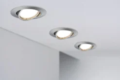 Paulmann No. 93420 LED Einbauleuchten Set Base schwenkbar, 3 x 5W Eisen gebürstet