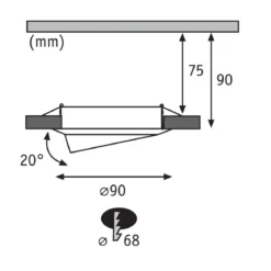 Paulmann No. 93420 LED Einbauleuchten Set Base schwenkbar, 3 x 5W Eisen gebürstet