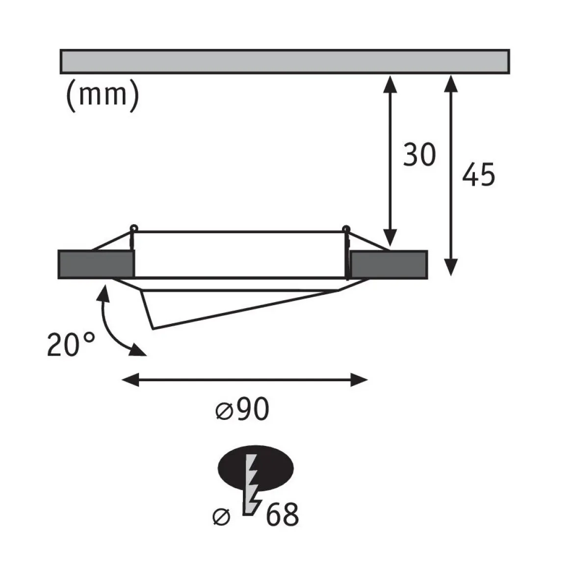 Paulmann No. 93425 LED Einbauleuchten Set Base Coin schwenkbar, 3 x 5W Eisen gebürstet dimmbar