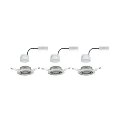 Paulmann No. 93425 LED Einbauleuchten Set Base Coin schwenkbar, 3 x 5W Eisen gebürstet dimmbar