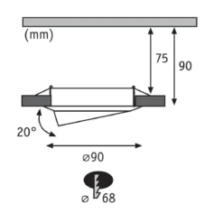 Paulmann No. 93426 LED Einbauleuchten Set Base schwenkbar, 3 x 5W GU10 Weiß dimmbar