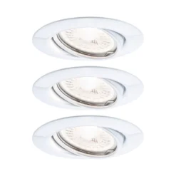 Paulmann No. 93426 LED Einbauleuchten Set Base schwenkbar, 3 x 5W GU10 Weiß dimmbar