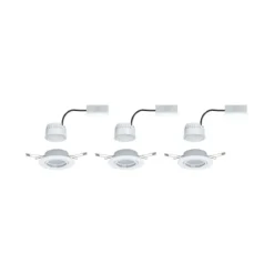 Paulmann No. 93427 LED Einbauleuchten Set Base Coin schwenkbar, 3 x 5W Weiß dimmbar