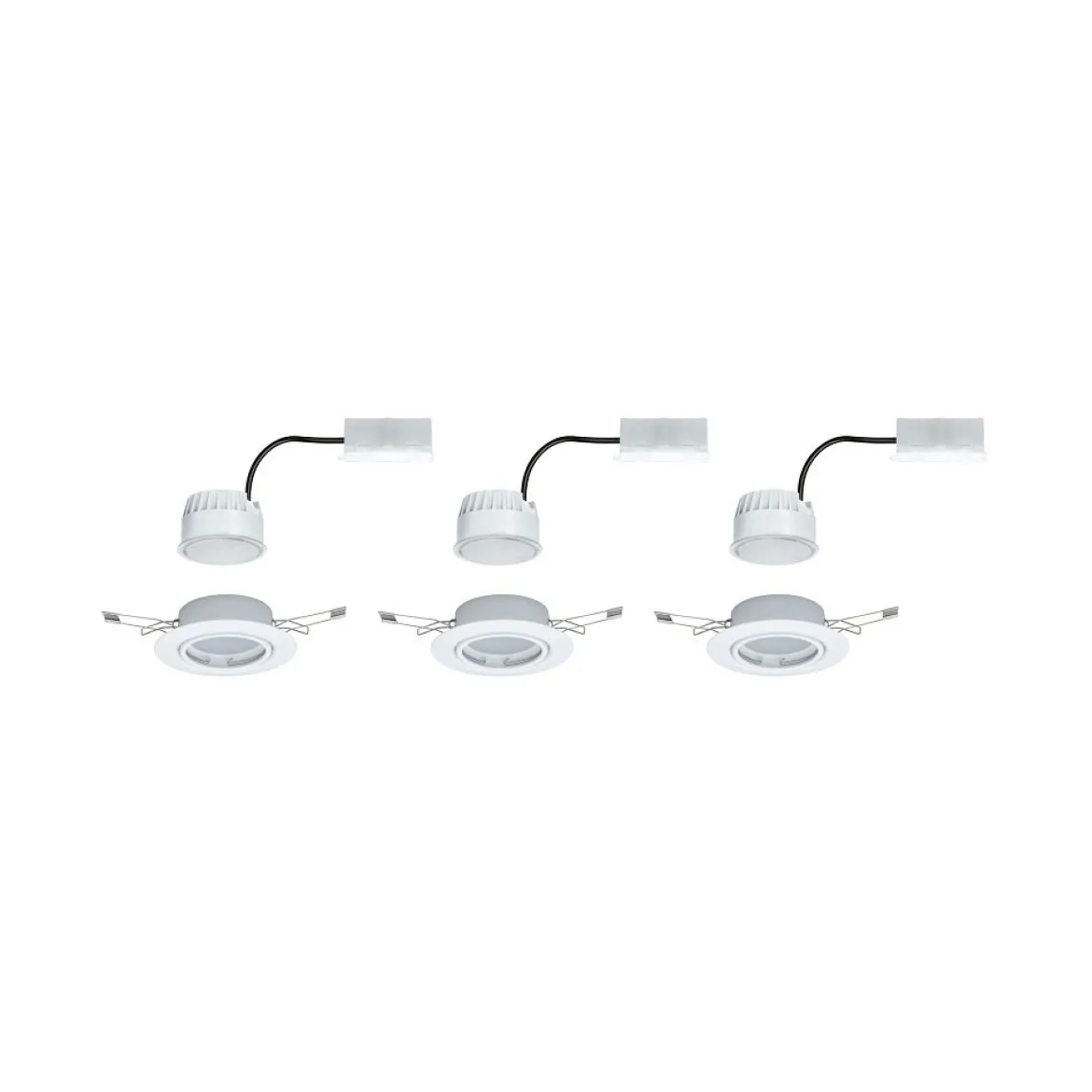 Paulmann No. 93427 LED Einbauleuchten Set Base Coin schwenkbar, 3 x 5W Weiß dimmbar