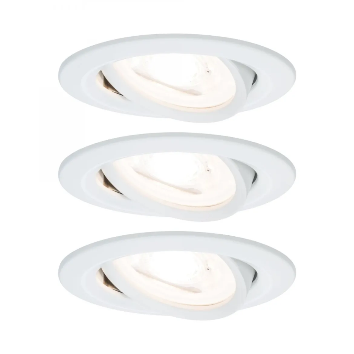 Paulmann No. 93431 LED Einbauleuchten Nova rund 6,5W GU10 Weiß matt 3er-Set schwenkbar