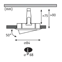 Paulmann No. 93433 LED Einbauleuchten Nova rund 6,5W GU10 Alu 3er-Set schwenkbar