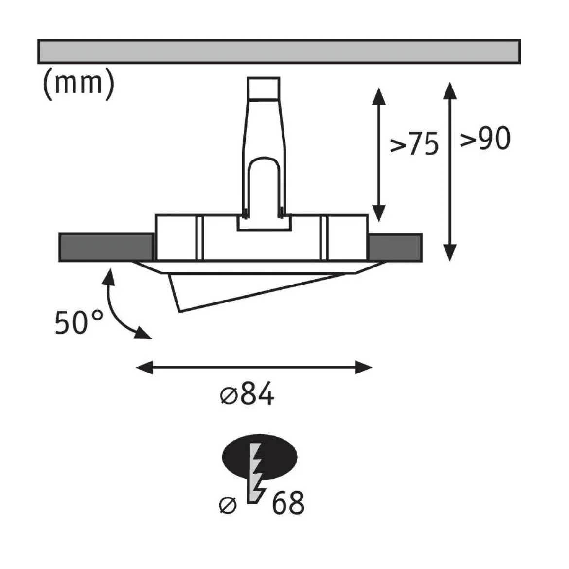 Paulmann No. 93433 LED Einbauleuchten Nova rund 6,5W GU10 Alu 3er-Set schwenkbar
