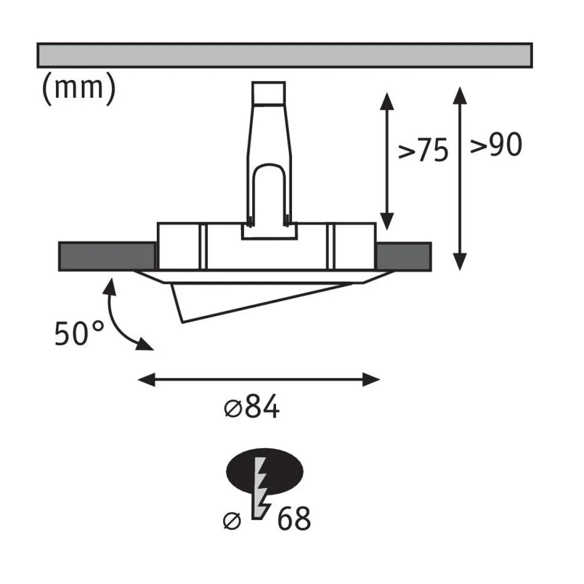 Paulmann No. 93434 LED Einbauleuchten Nova rund 6,5W GU10 Chrom 3er-Set schwenkbar