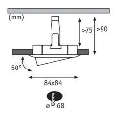 Paulmann No. 93436 LED Einbauleuchte Nova eckig 6,5W GU10 Weiß matt 3er-Set schwenkbar