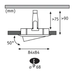 Paulmann No. 93438 LED Einbauleuchte Nova eckig 6,5W GU10 Alu 3er-Set schwenkbar