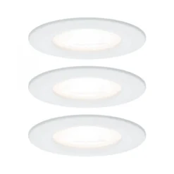 Paulmann No. 93442 LED Einbauleuchte Nova rund 6,5W GU10 Weiß 3er-Set starr IP44