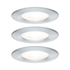 Paulmann No. 93444 LED Einbauleuchte Nova rund 6,5W GU10 Alu 3er-Set starr IP44
