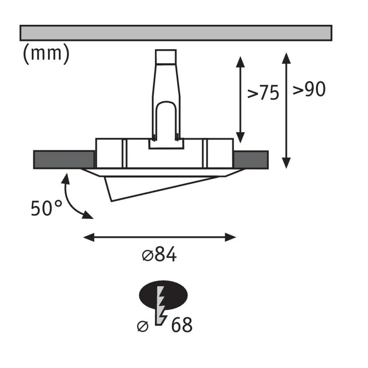 Paulmann No. 93465 LED Einbauleuchten Nova rund 6,5W GU10 Eisen 3er-Set dimmbar