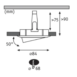 Paulmann No. 93467 LED Einbauleuchten Nova rund 6,5W GU10 Weiß matt 3er-Set dimmbar