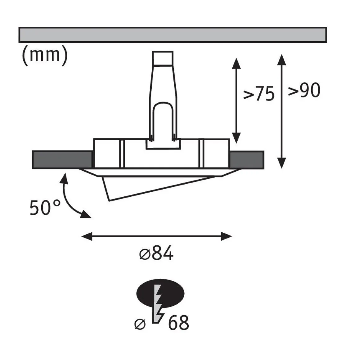 Paulmann No. 93467 LED Einbauleuchten Nova rund 6,5W GU10 Weiß matt 3er-Set dimmbar