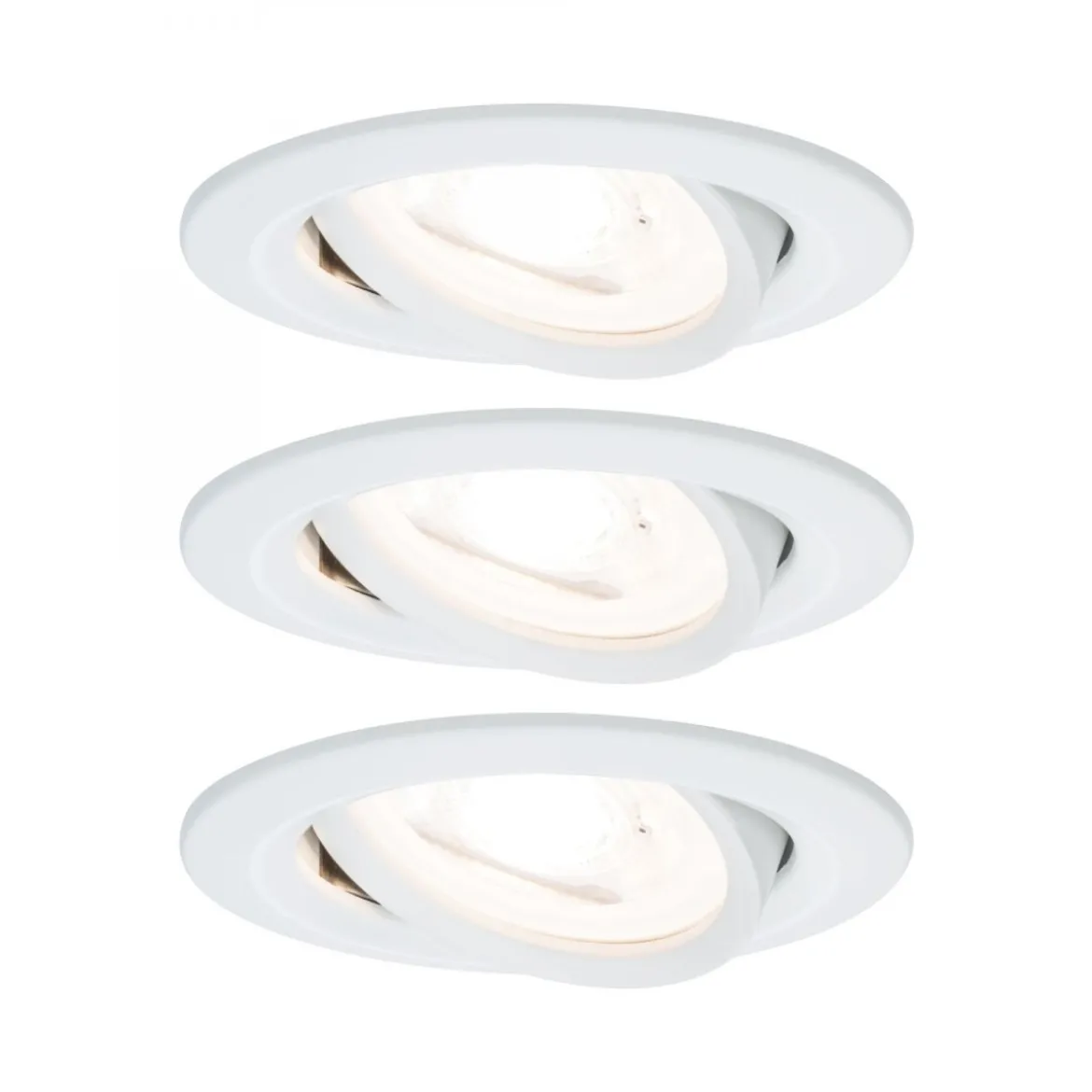 Paulmann No. 93467 LED Einbauleuchten Nova rund 6,5W GU10 Weiß matt 3er-Set dimmbar