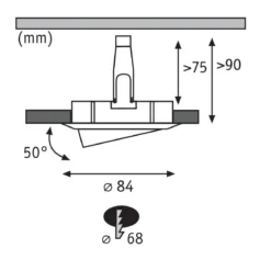 Paulmann No. 93469 LED Einbauleuchten Nova rund 6,5W GU10 Alu 3er-Set dimmbar
