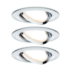 Paulmann No. 93470 LED Einbauleuchten Nova rund 6,5W GU10 Chrom 3er-Set dimmbar