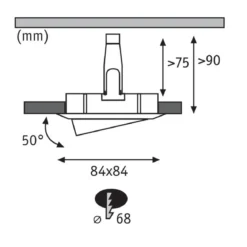 Paulmann No. 93471 LED Einbauleuchte Nova eckig 6,5W GU10 Weiß matt 1er-Set dimmbar
