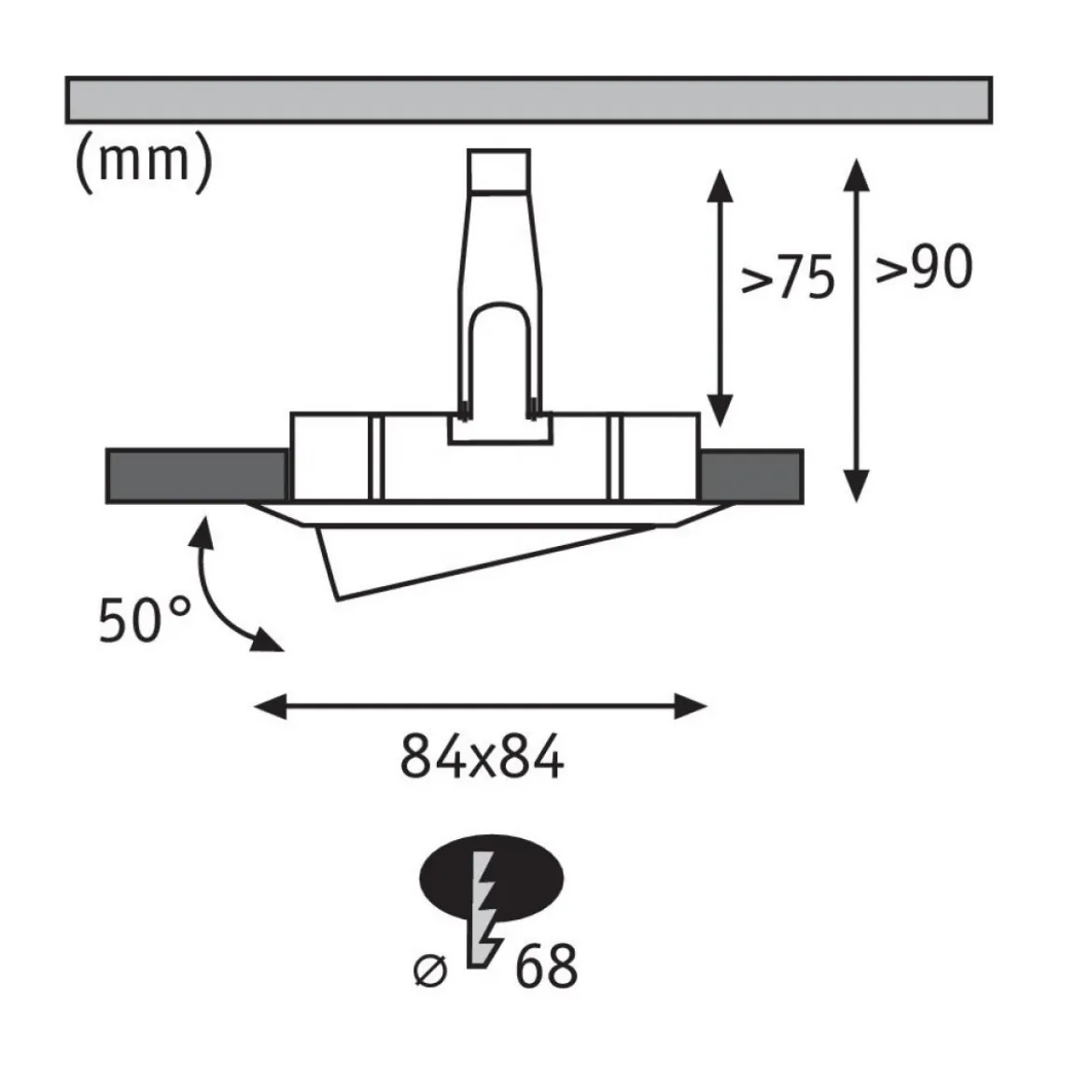 Paulmann No. 93471 LED Einbauleuchte Nova eckig 6,5W GU10 Weiß matt 1er-Set dimmbar