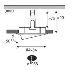 Paulmann No. 93472 LED Einbauleuchte Nova eckig 6,5W GU10 Weiß matt 3er-Set dimmbar