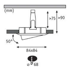 Paulmann No. 93474 LED Einbauleuchte Nova eckig 6,5W GU10 Alu 3er-Set dimmbar