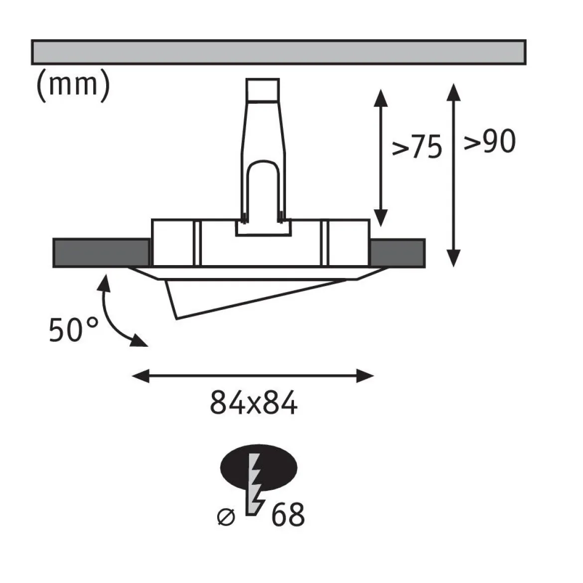 Paulmann No. 93474 LED Einbauleuchte Nova eckig 6,5W GU10 Alu 3er-Set dimmbar