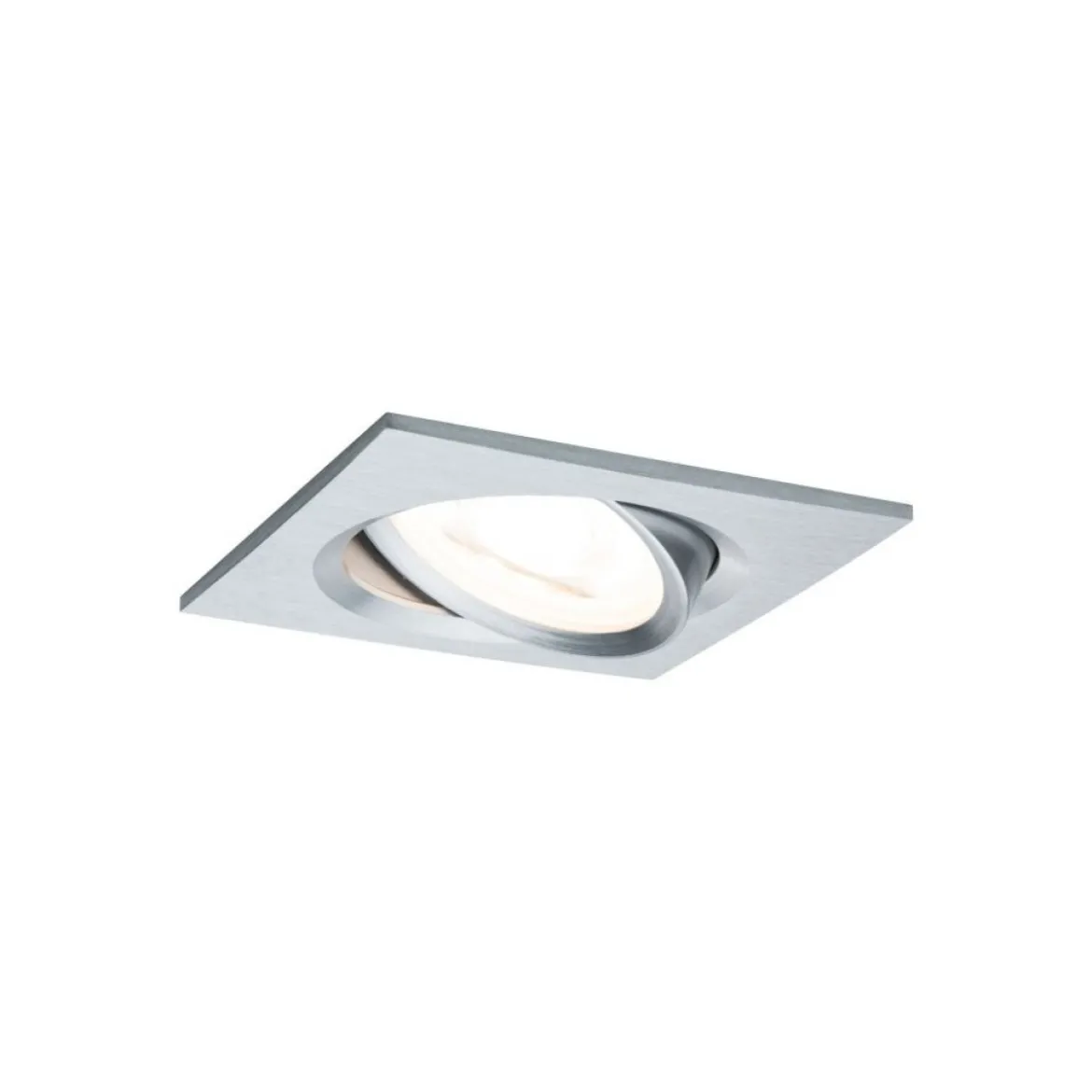 Paulmann No. 93474 LED Einbauleuchte Nova eckig 6,5W GU10 Alu 3er-Set dimmbar