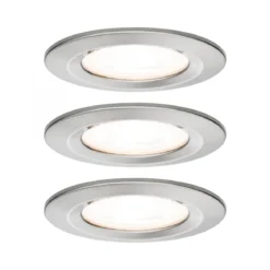 Paulmann No. 93476 LED Einbauleuchte Nova rund 6,5W GU10 Eisen 3er-Set IP44 dimmbar
