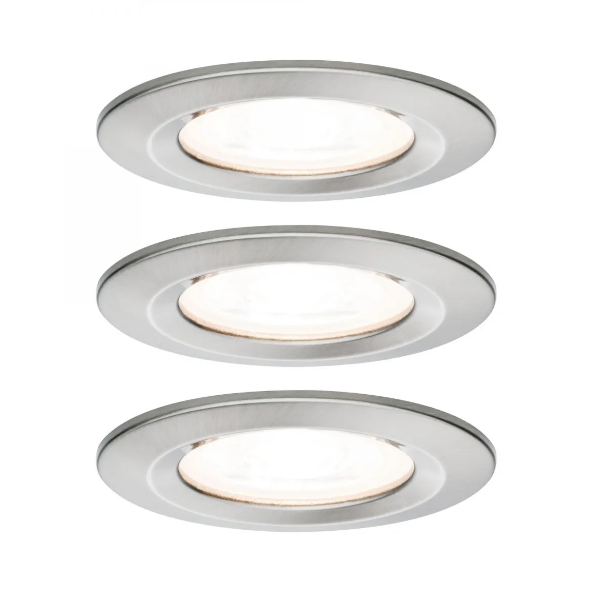 Paulmann No. 93476 LED Einbauleuchte Nova rund 6,5W GU10 Eisen 3er-Set IP44 dimmbar