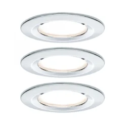 Paulmann No. 93481 LED Einbauleuchte Nova rund 6,5W GU10 Alu 3er-Set IP44 dimmbar