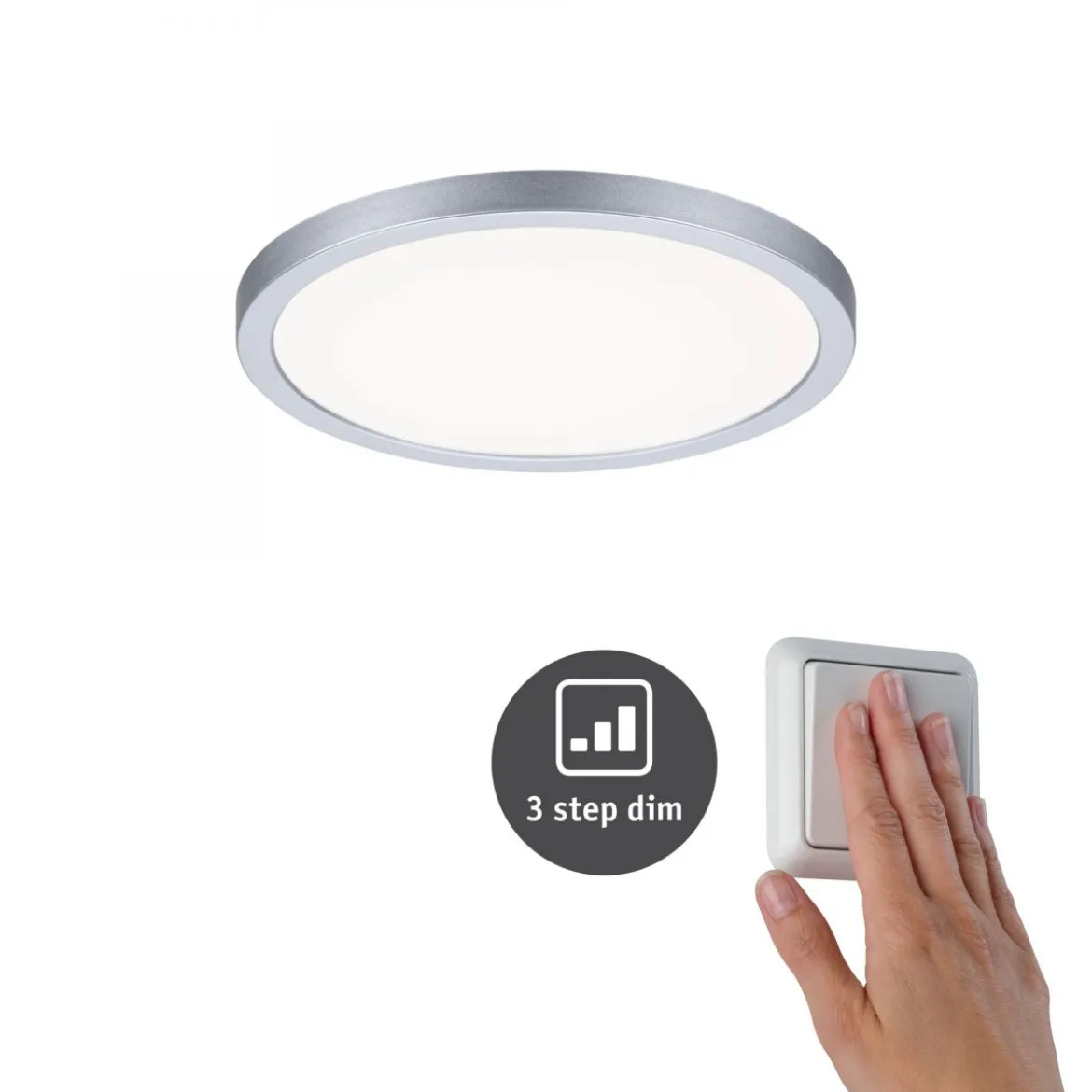 Paulmann No. 93057 LED Einbaupanel Areo VariFit IP44 3-Stufen-dimmbar 175mm 4000K
