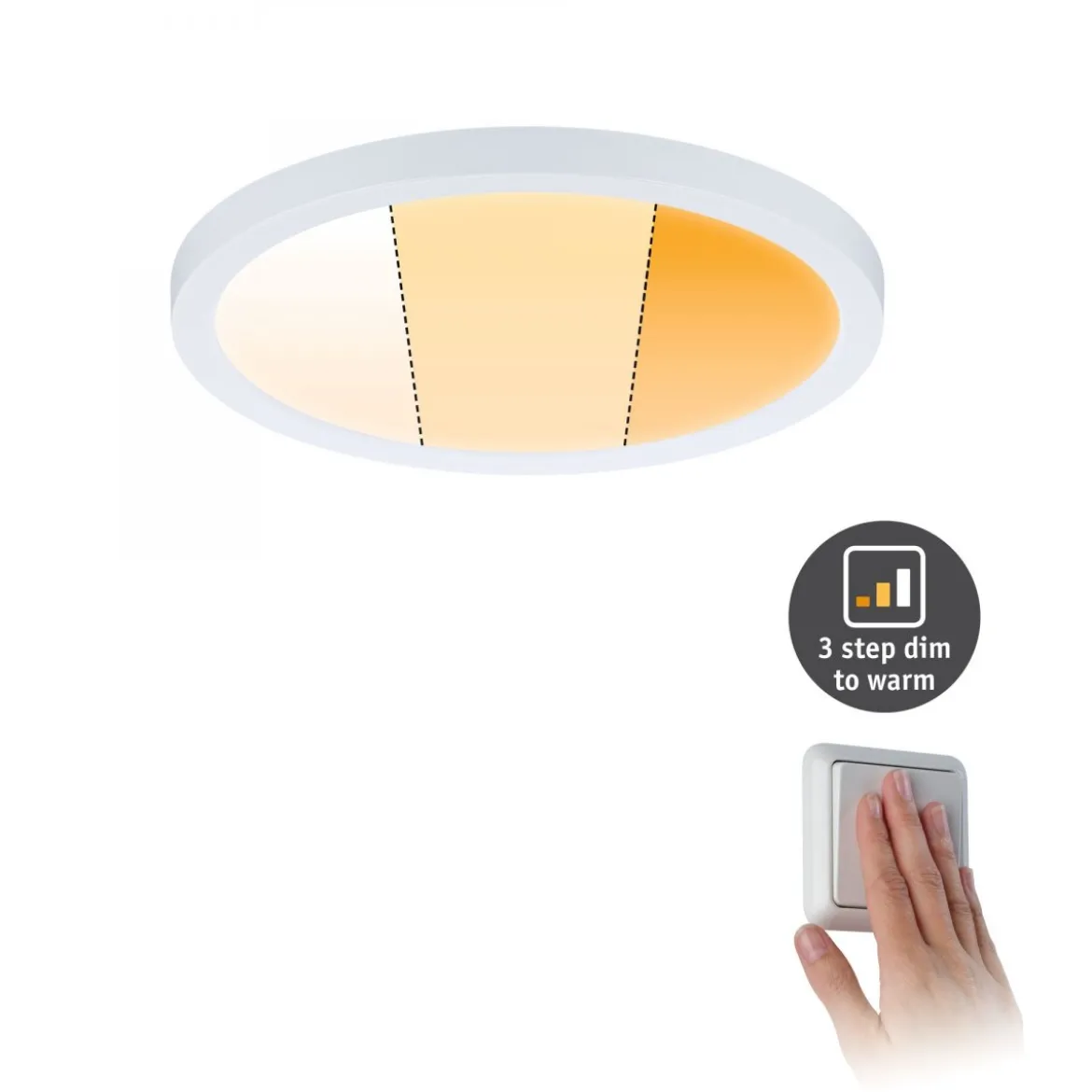 Paulmann No. 92989 LED Einbaupanel Areo VariFit IP44 rund WarmDim-Stepschaltung