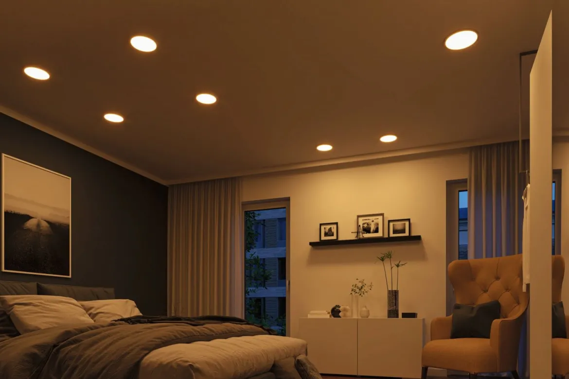 Paulmann No. 92991 LED Einbaupanel Areo VariFit IP44 rund 175mm Chrom matt WarmDim-Stepschaltung