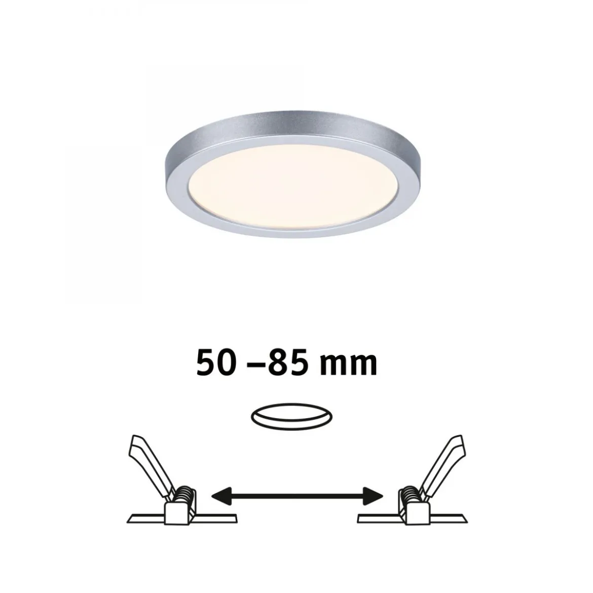 Paulmann No. 93033 LED Einbaupanel Areo VariFit IP44 rund 118mm Chrom matt