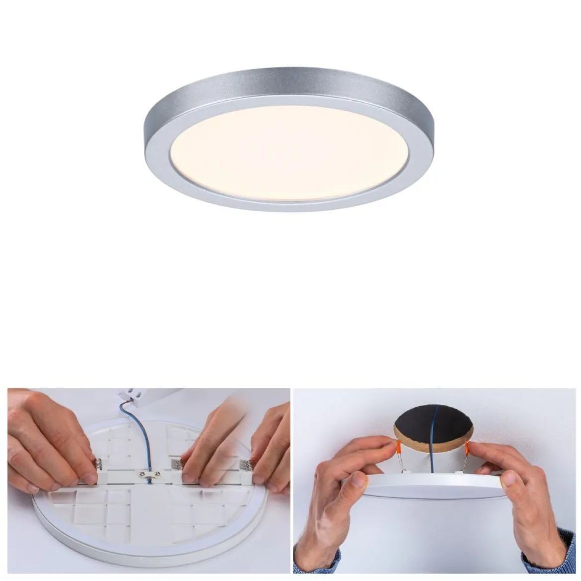 Paulmann No. 93033 LED Einbaupanel Areo VariFit IP44 rund 118mm Chrom matt