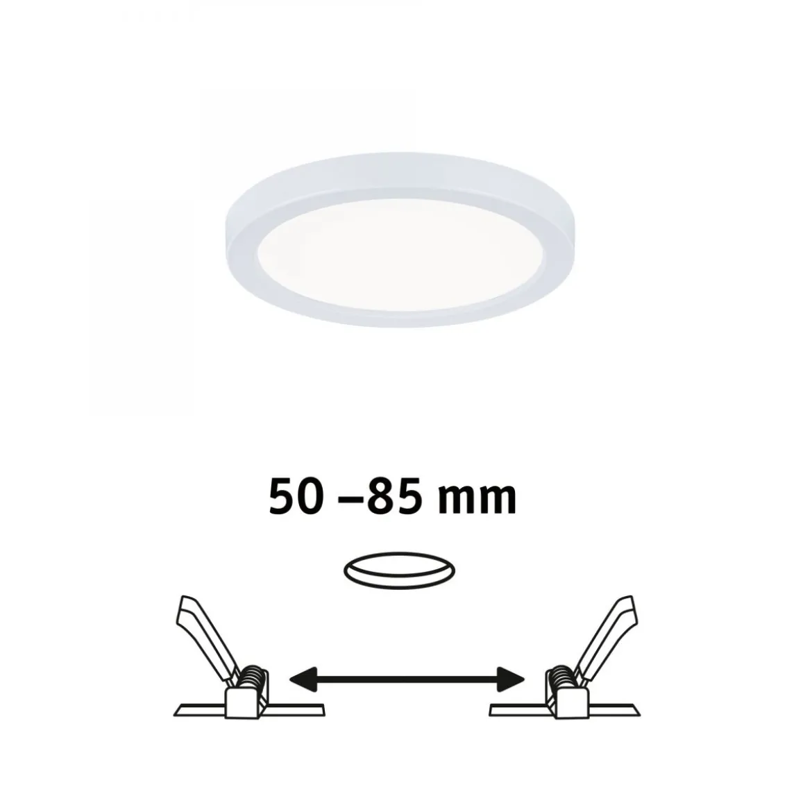 Paulmann No. 93035 LED Einbaupanel Areo VariFit IP44 rund 118mm Weiß 4000K