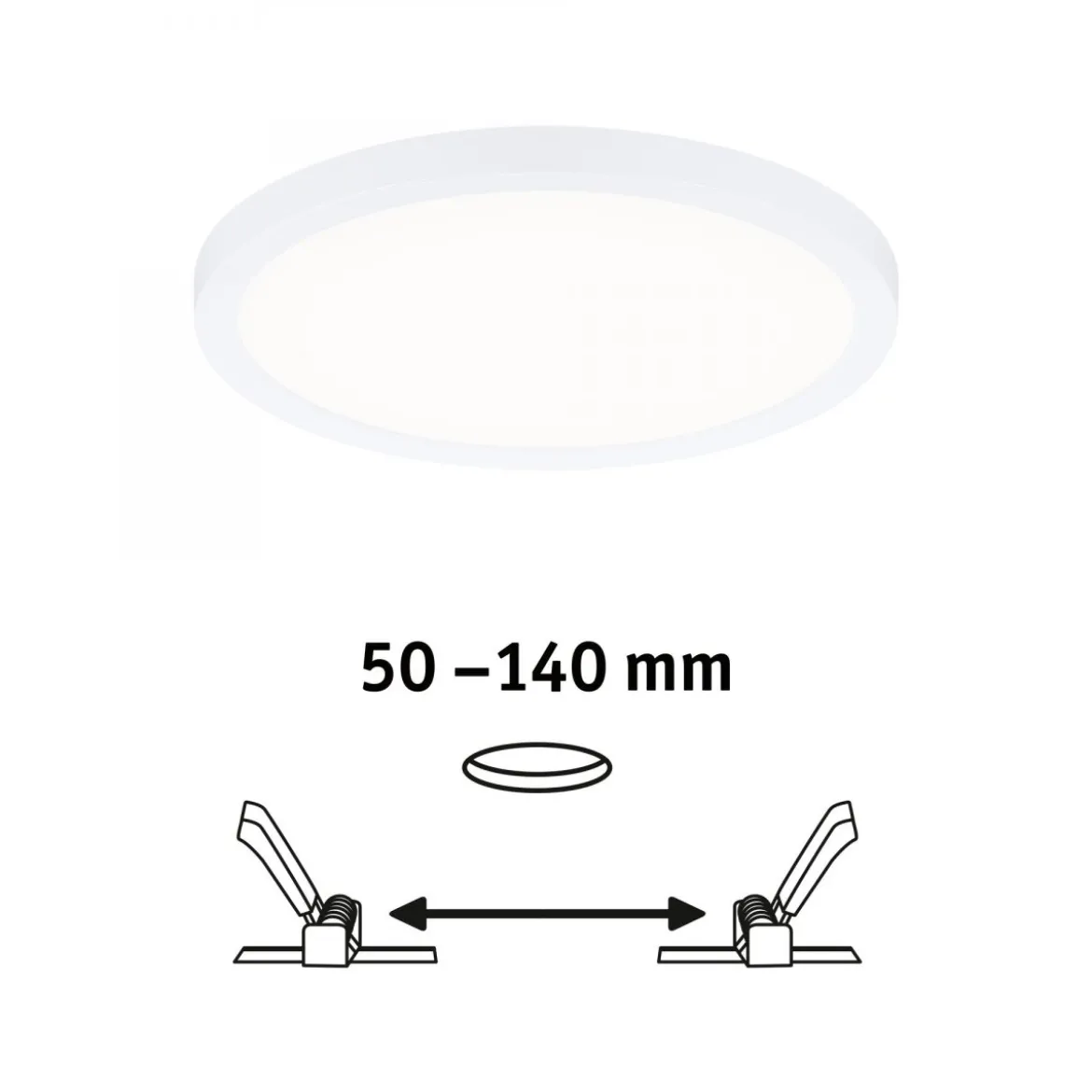 Paulmann No. 93036 LED Einbaupanel Areo VariFit IP44 rund 175mm Weiß 4000K
