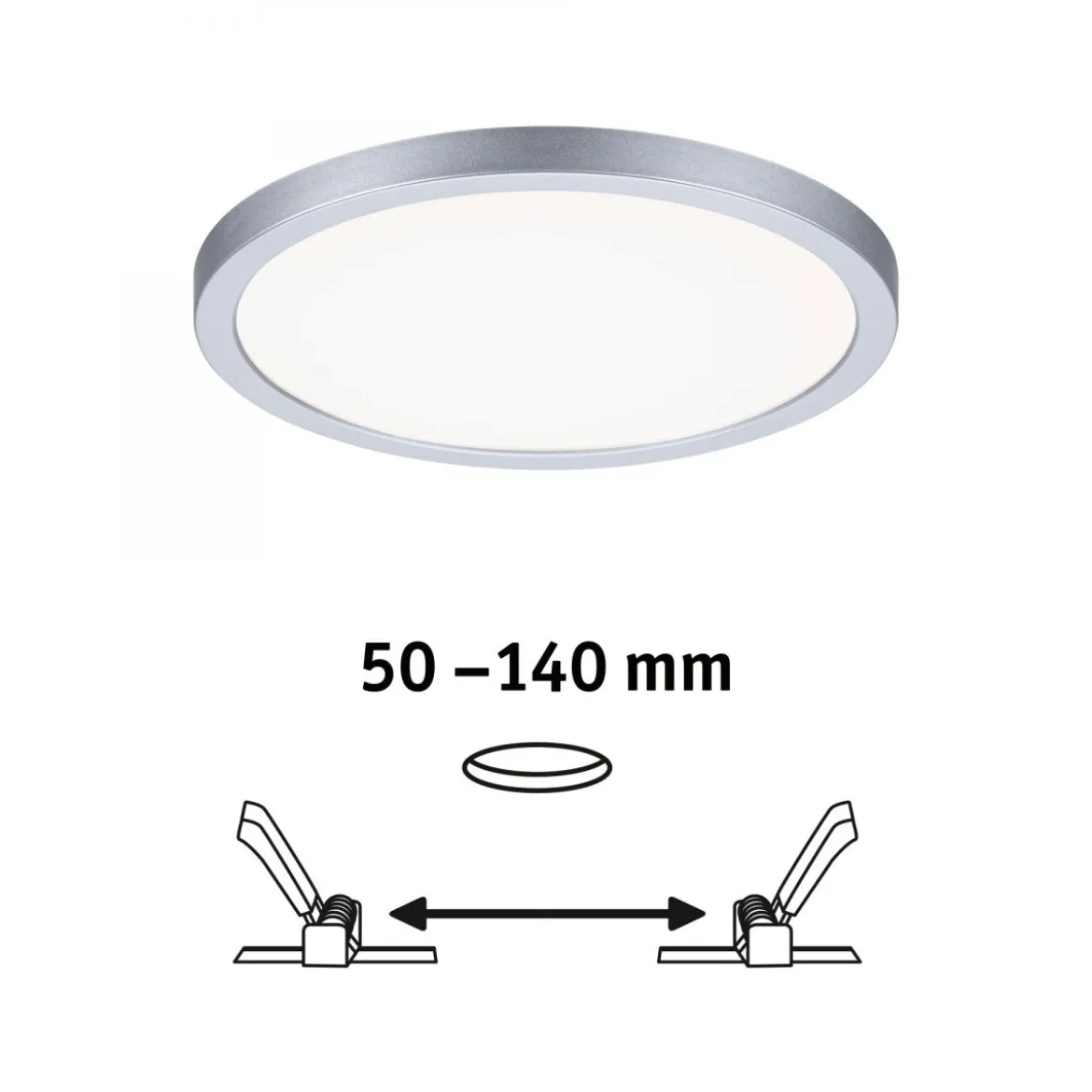 Paulmann No. 93038 LED Einbaupanel Areo VariFit IP44 rund 175mm Chrom matt 4000K