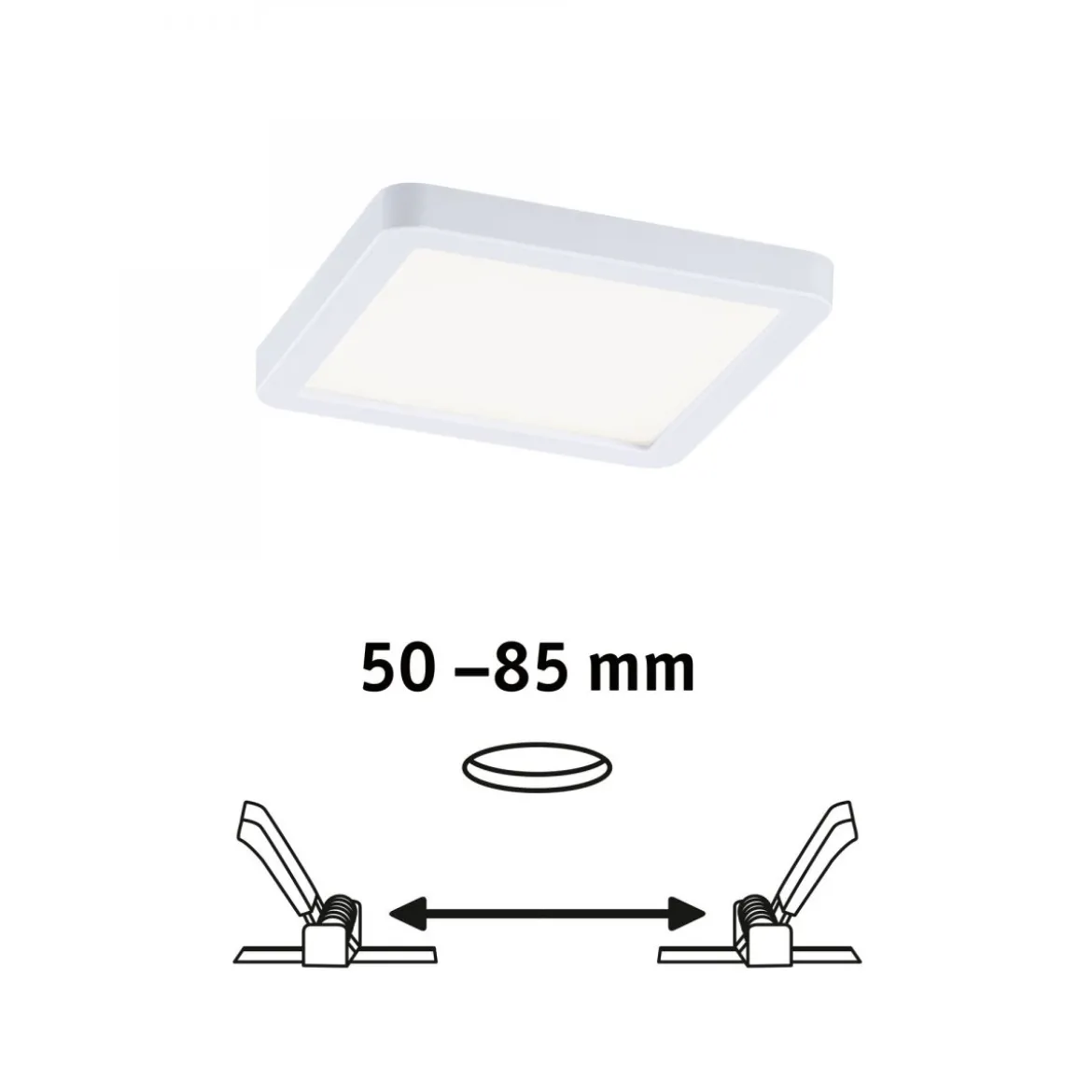 Paulmann No. 93041 LED Einbaupanel Areo VariFit IP44 eckig 118mm Weiß 4000K