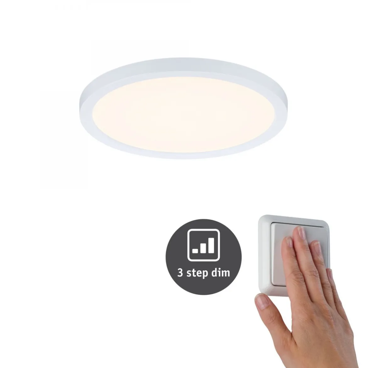 Paulmann No. 93049 LED Einbaupanel Areo VariFit Weiß IP44 3-Stufen-dimmbar 175mm 3000K