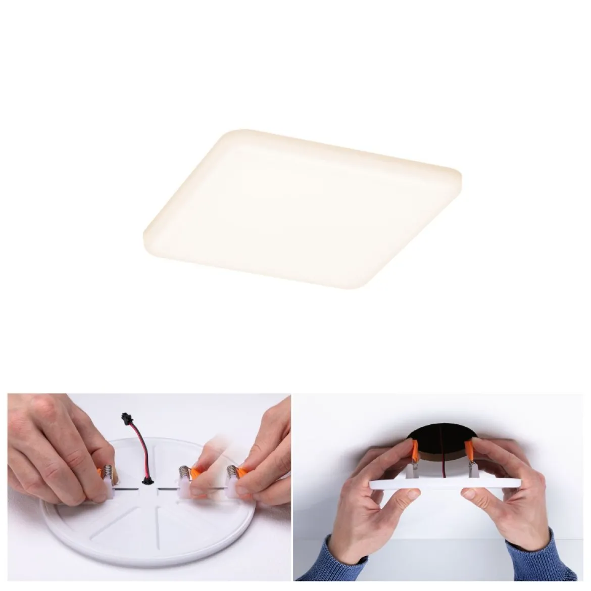 Paulmann No. 92394 LED Einbaupanel Veluna VariFit IP44 125x125mm 3.000K Satin