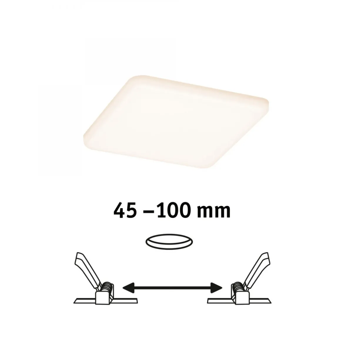Paulmann No. 92394 LED Einbaupanel Veluna VariFit IP44 125x125mm 3.000K Satin
