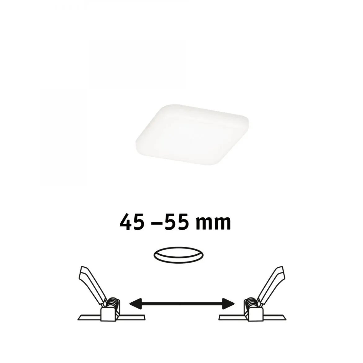 Paulmann No. 92396 LED Einbaupanel Veluna VariFit IP44 75x75mm 4.000K Satin