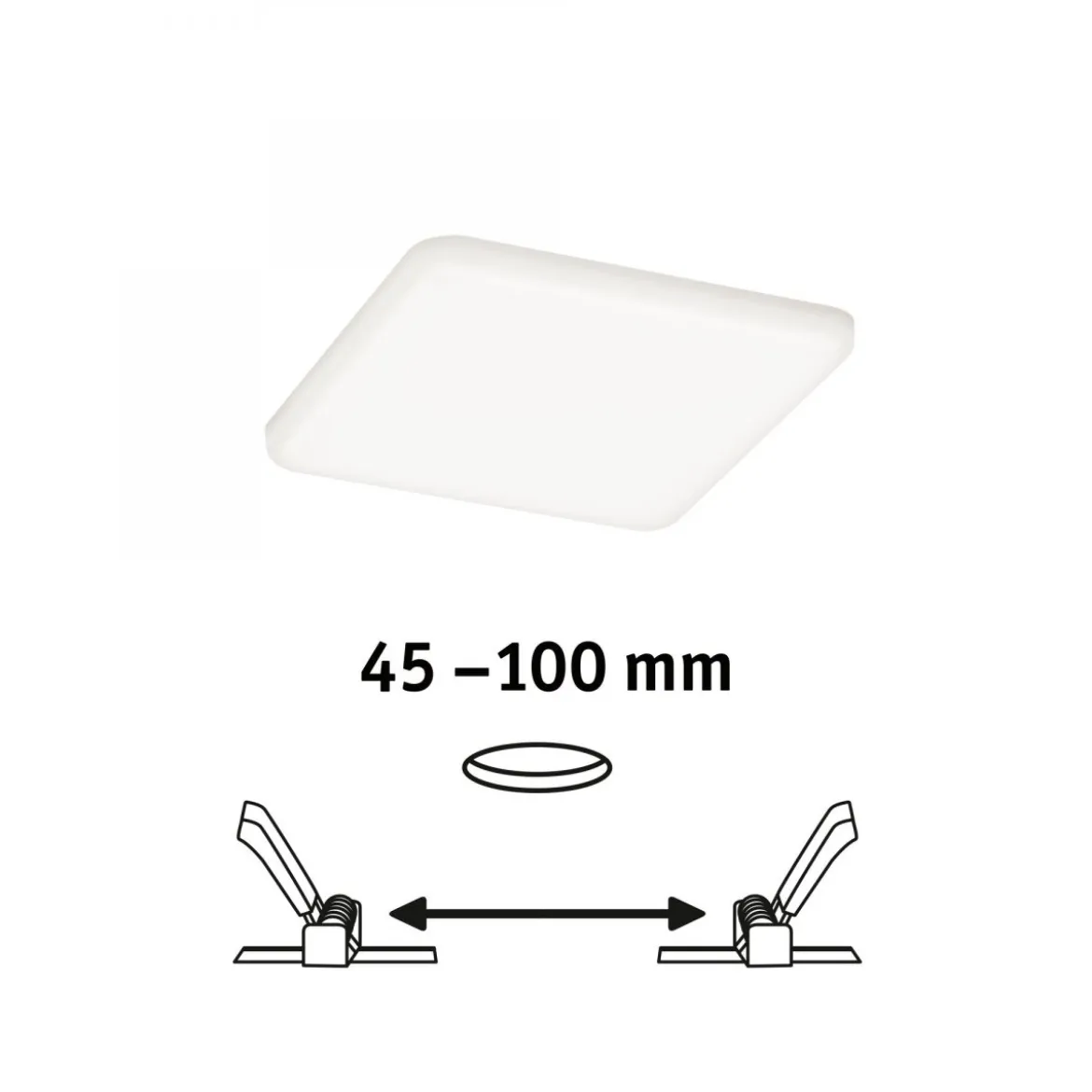 Paulmann No. 92397 LED Einbaupanel Veluna VariFit IP44 125x125mm 4.000K Satin