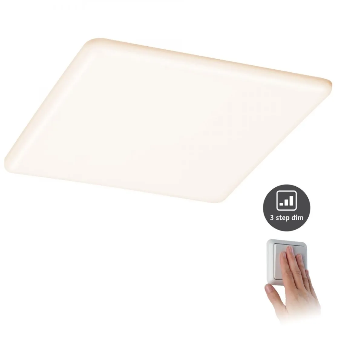 Paulmann No. 93062 LED Einbaupanel Veluna VariFit IP44 3-Stufen-dimmbar 215x215mm 21W 3.000K