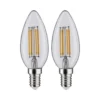 Paulmann No. 28788 LED Filament Kerze 2x4,5W E14 Klar Warmweiß