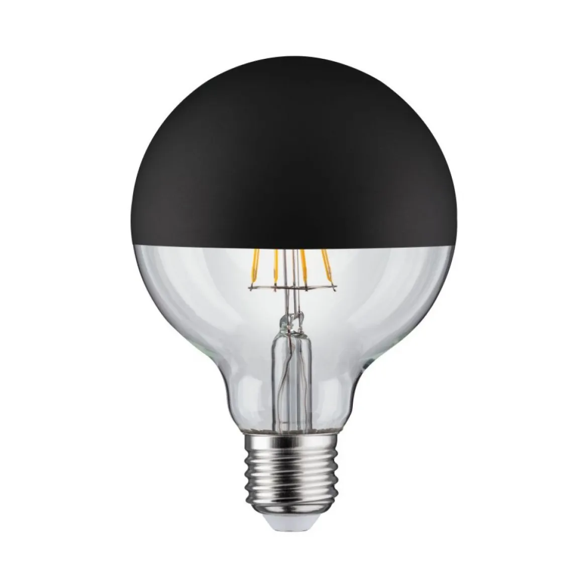 Paulmann No. 28676 LED Globe 95 Kopfspiegel Schwarzmatt 6,5W E27 Warmweiß