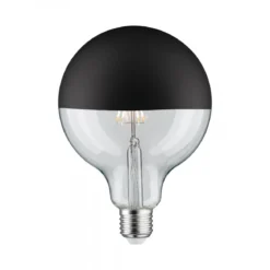 Paulmann No. 28679 LED Globe 125 Kopfspiegel Schwarzmatt 6,5W E27 Warmweiß