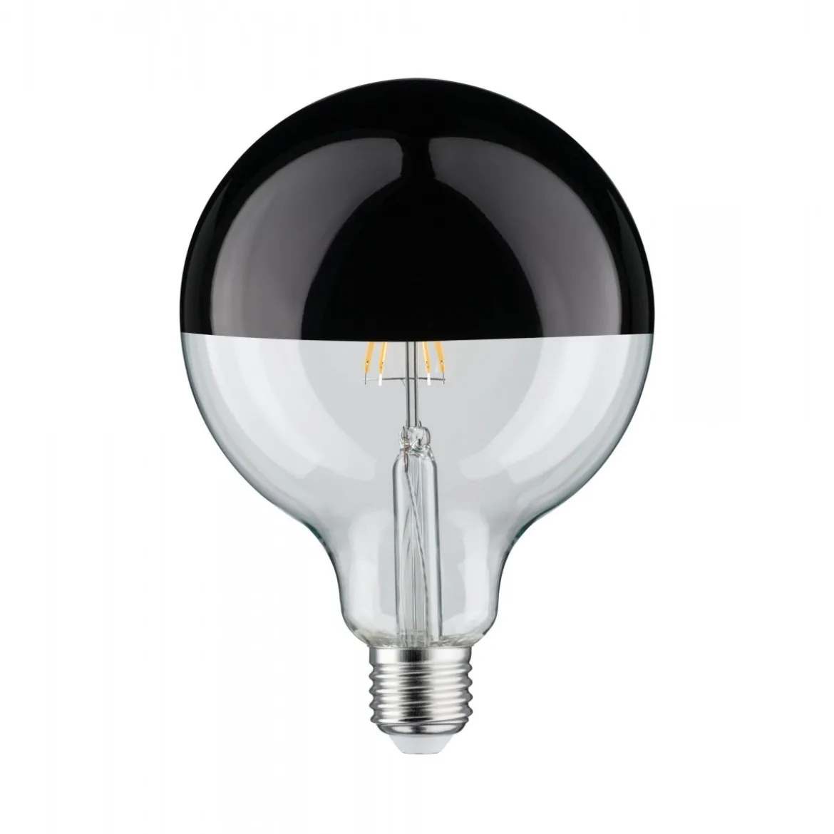 Paulmann No. 28680 LED Globe 125 Kopfspiegel Schwarzchrom 6,5W E27 Warmweiß